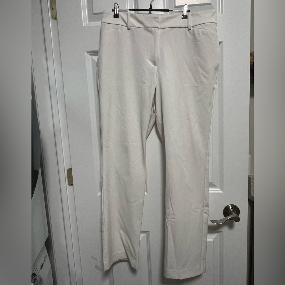 Ann Taylor Cream Straight Leg Pants